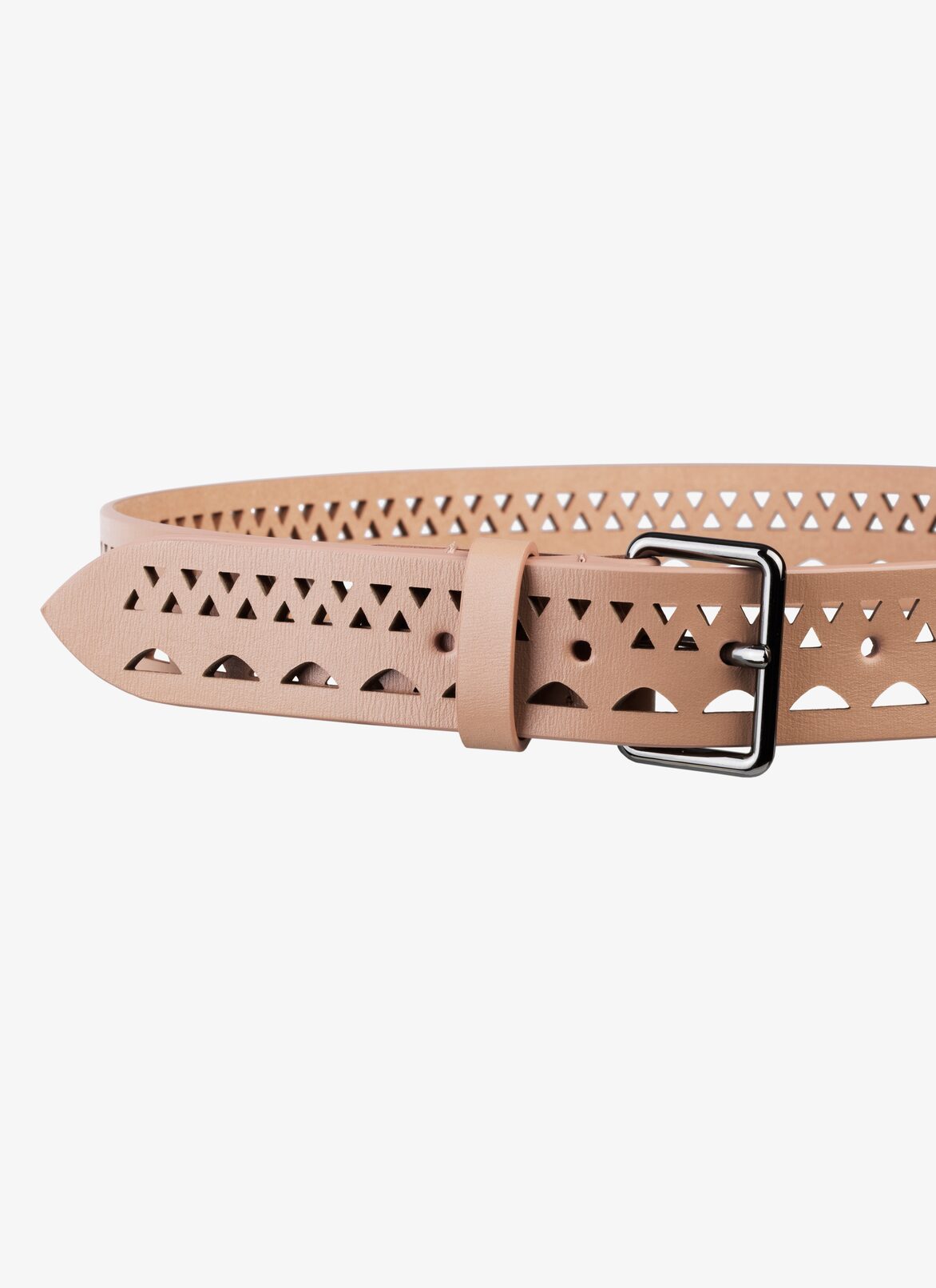 Schmaler Gürtel in Wellen-Optik aus Luxus-Kalbsleder ALAÏA SAND SCHMALER GÜRTEL IN WELLEN-OPTIK AUS LUXUS-KALBSLEDER